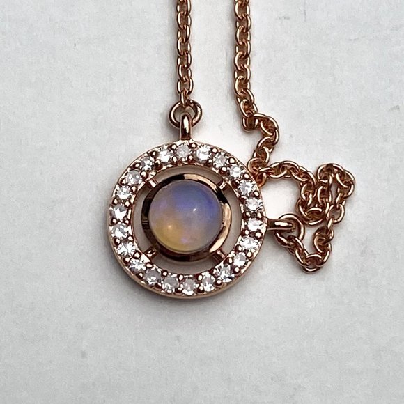 Astley Clarke 14K Rose Gold Opal & Diamond Pendant - Picture 6 of 8